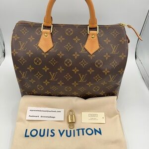 LV Speedy 30 in Classic Monogram w/dust bag, lock & Key set.